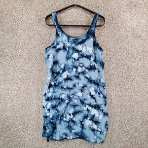 Advance Dress Women L/XL Blue Island Beach Tie Dye Sleeveless Boho Coverup
